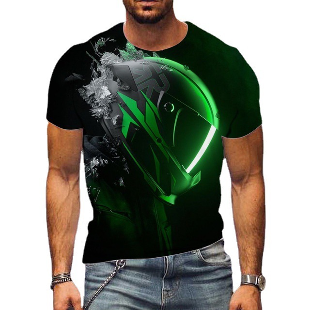 2025 Summer Motorcycle Racing Driver 3D Digital Printed Short Sleeved Men's T-shirt