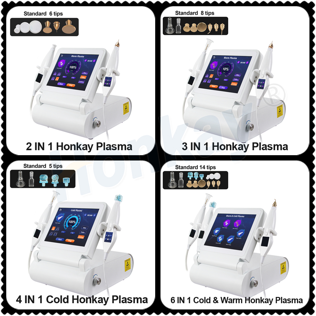 Custom Logo 6 IN 1 Hot and Cold Spark Plasma Beauty Machine Freckle Removal Facial Anti-Aging Face Lifting Care Rejunevation Fusion Plasma Treatment D