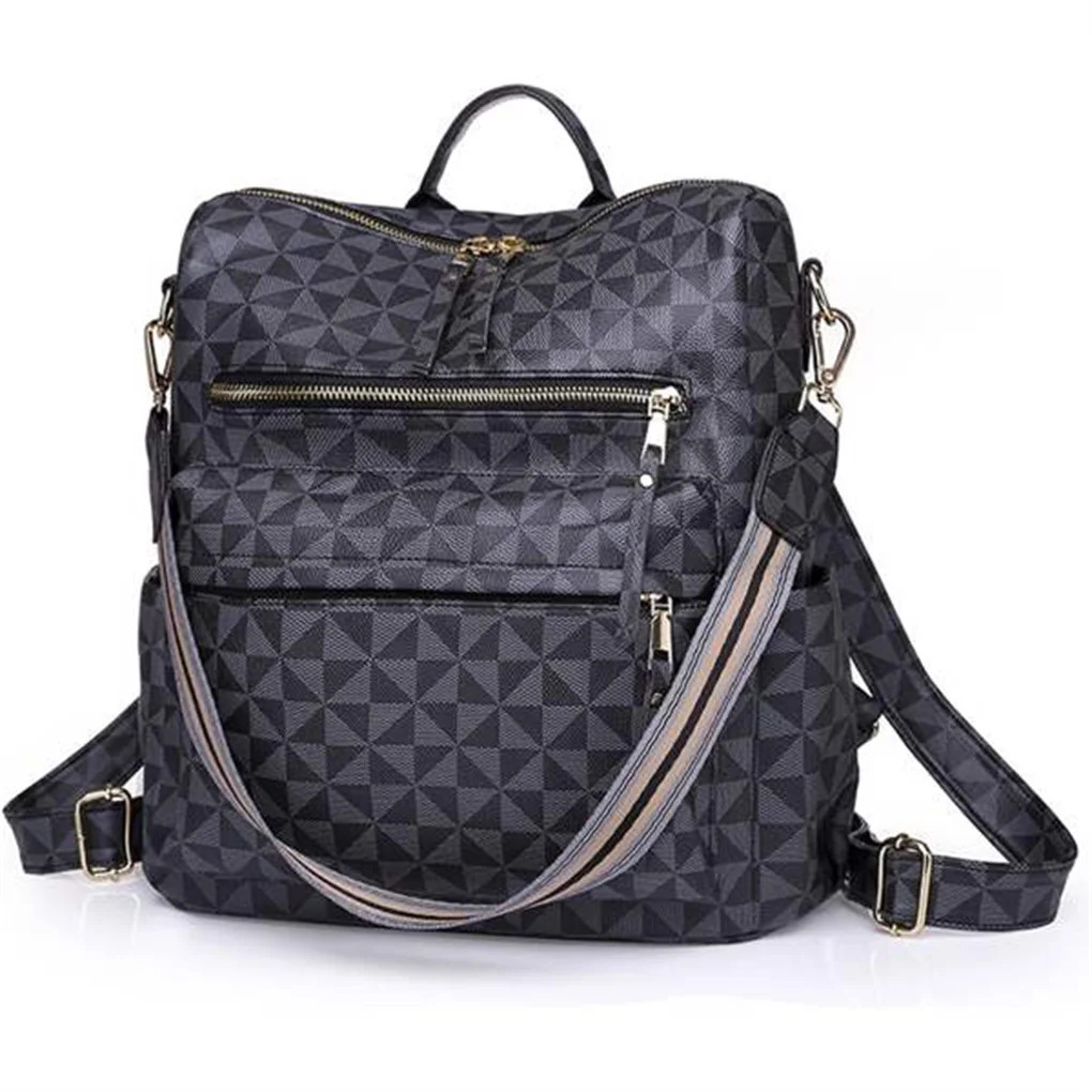 Ship from US Womens Backpack Purse Leather Travel Fashion Convertible Large Ladies College Shoulder Bag 250227FBB