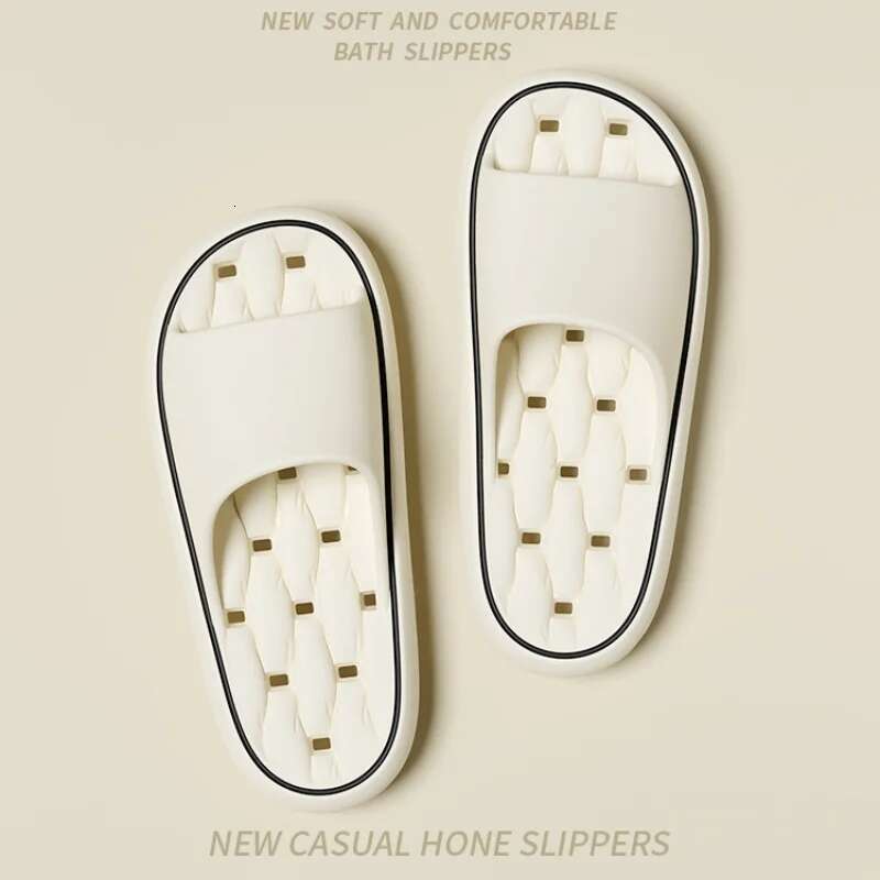 Women's Anti Slip Leaking Bathroom Slippers Designer Sandals Casual Men's Flat Slippers Deodorizing Beach Shoes Soft Soled Couple's Fla