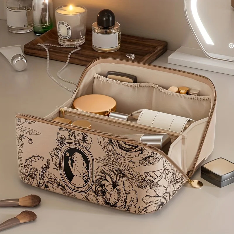 Ship from US Cosmetics bag travel cosmetics large capacity storage portable leather cleaning womens multifunctional toilet kit 250227FBB