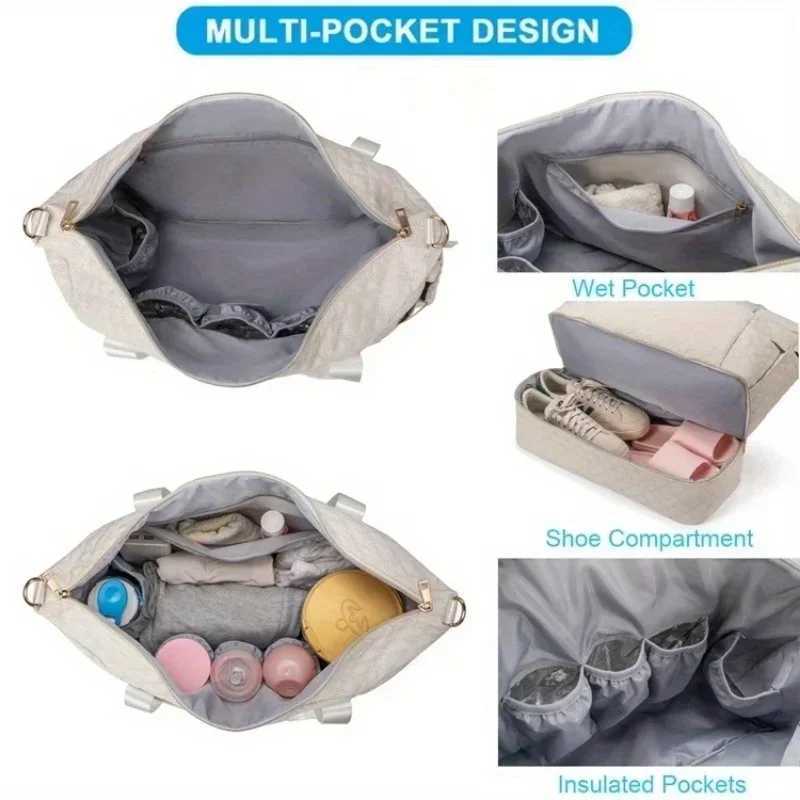 Diaper Bags Mommy Bag Large Capacity Leisure Sports Diaper Bag Mothers Portable One Shoulder Travel Adjustable Trolley Luggage Bag Baby Bag Y25022734D