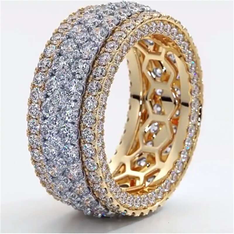 Handmade ring Sterg sier 150pcs Round shape Dia Cz Party wedding band rings For women men finger Jewelry