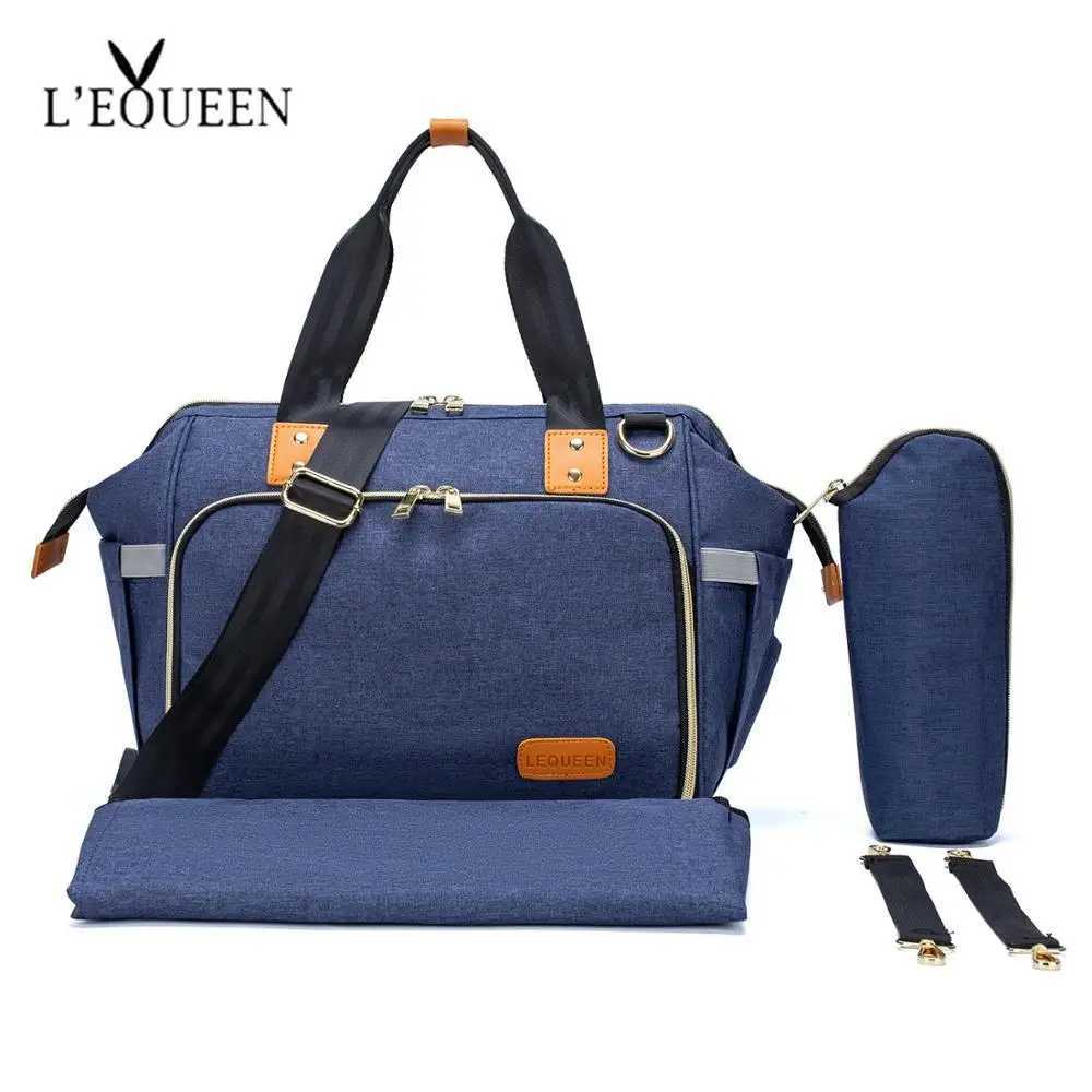 Diaper Bags Hot LEQUEEN Diaper Bag Messenger Bag Shoulder Bag Multi-functional Large Capacity Outigong Baby Crib Sleeping Bag Dropshipping Y250227DGB8