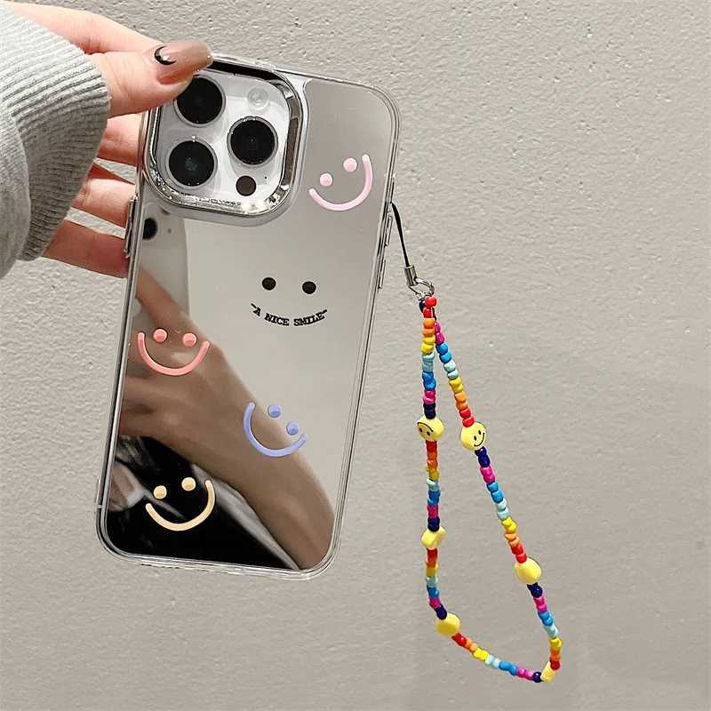Ins Colorful Smile Mirror iPhone 15 14ProMax Case for 13Plus 12 11 Pro Phone Cover Z250227