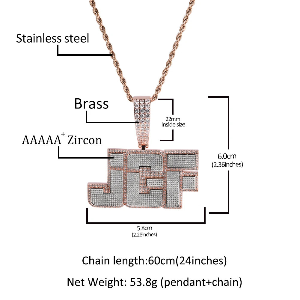 THE BLING KING Custom Double Layer Initial Letters Pendant Necklace Micro Paved Out 5A Cubic Zirconia Chain Hiphop Jewelry 250227