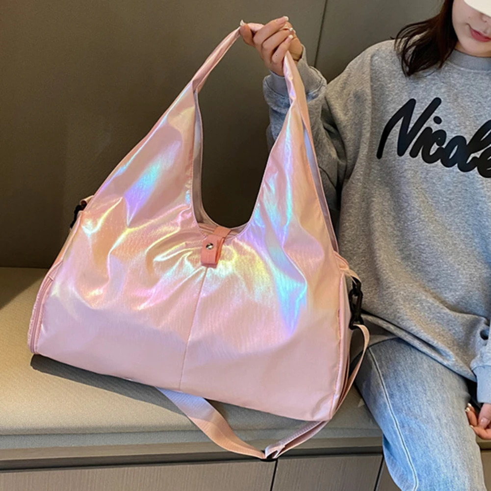 Ship from US Womens Dance Cross Body Bag Large Capacity Pearl Fitness with Shoes Company Dry Wet Separation Outdoor Simple 250227FBB