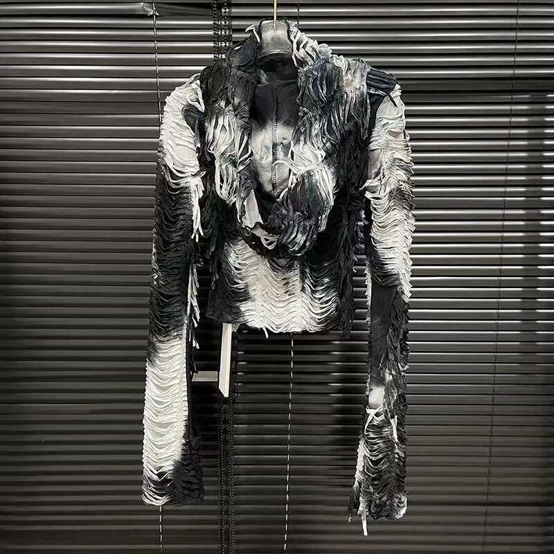 DEAT 2024 Autumn New Item Niche Hooded Long Sleeve T-shirts For Women Fashion Vintage Slim Fit Cut Design Tops Female 11A01256