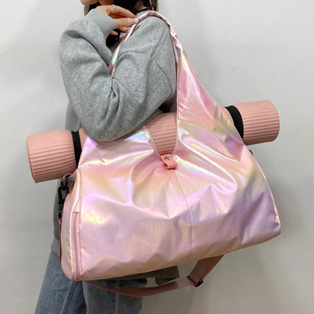 Ship from US Womens Dance Cross Body Bag Large Capacity Pearl Fitness with Shoes Company Dry Wet Separation Outdoor Simple 250227FBB