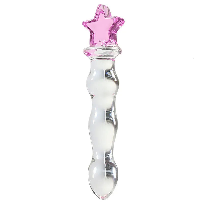 Cute Pink Smooth Crystal Glass Anal Plug Vaginal Anal Beads Dildos Plug Massage Masturbation Adult Sex Toys For WomenMen 250227