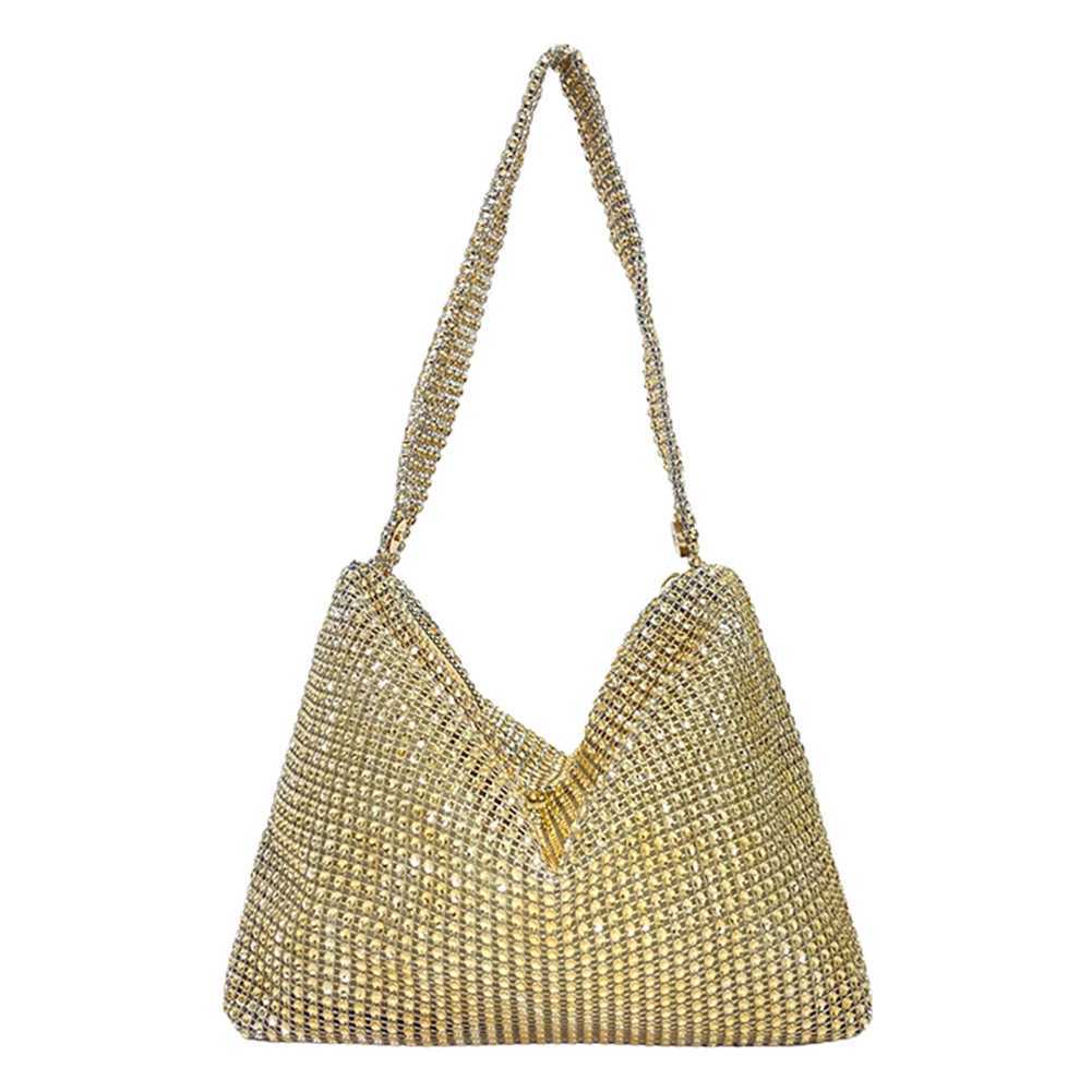 Glitter Evening Dinner Cluh Bag Elegant Women Lady Party Cocktail Wedding Bag Rhine Decorated Large Capacity Underarm BagXJ250227