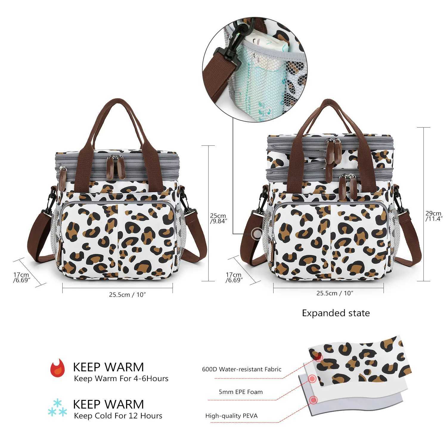 Diaper Bags Expandable Insulated Diaper Bag Lunch Bag for Women Men Reusable Diaper Bag with Adjustable Shoulder Strap Y250227LTTY