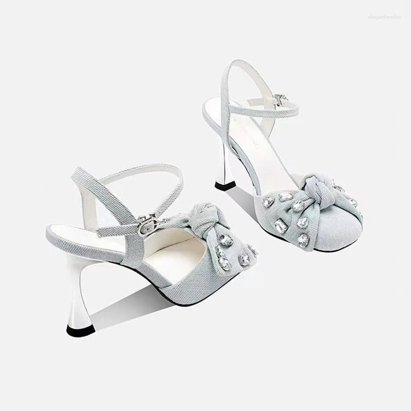 2025 S Fashion Designer Sandals Bow Women S Crystal High Heels Elegant Shoes Cowboy Pumps Slippers Party Dress Brand Woman Atillas