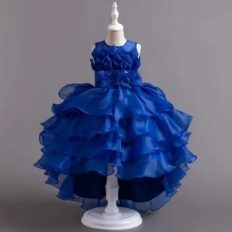 Girl's Dresses Fashion Pure Flower Girl Wedding Dress Sleeveless Lace Mesh Princess Dress Summer Girl Party Dress 3-12 Years Y250227LQO1