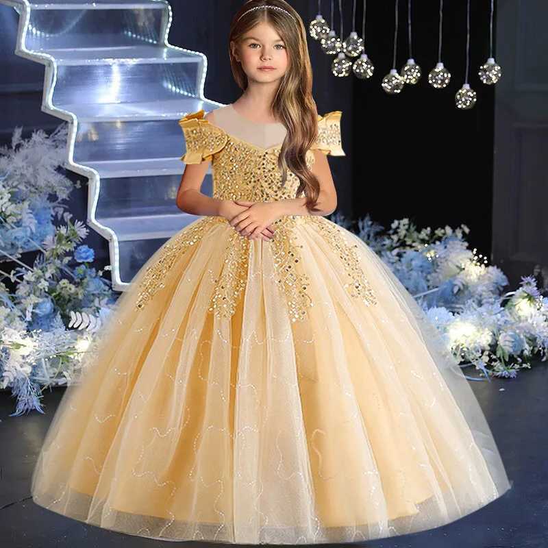Girl's Dresses Flower Girl Dress Wedding Kids Tulle Princess Long Dresses Girls Dresses Lace Beaded embroidery Festival Party Dress Y2502276HFQ
