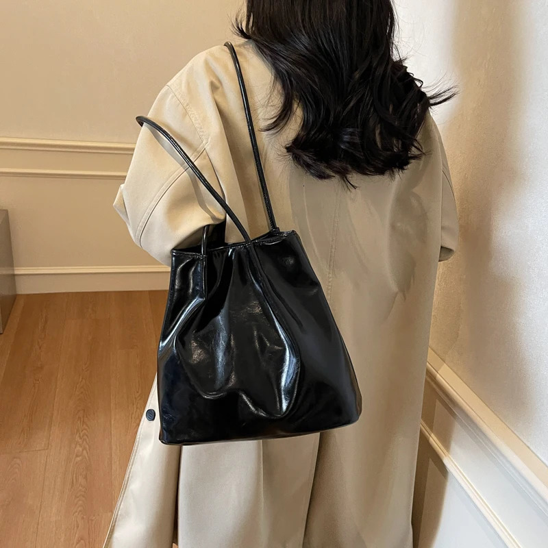 Ship from US Womens Fashion PU Shoulder Bag Handbag Simple Carrying Solid Color Daily Work 250227FBB