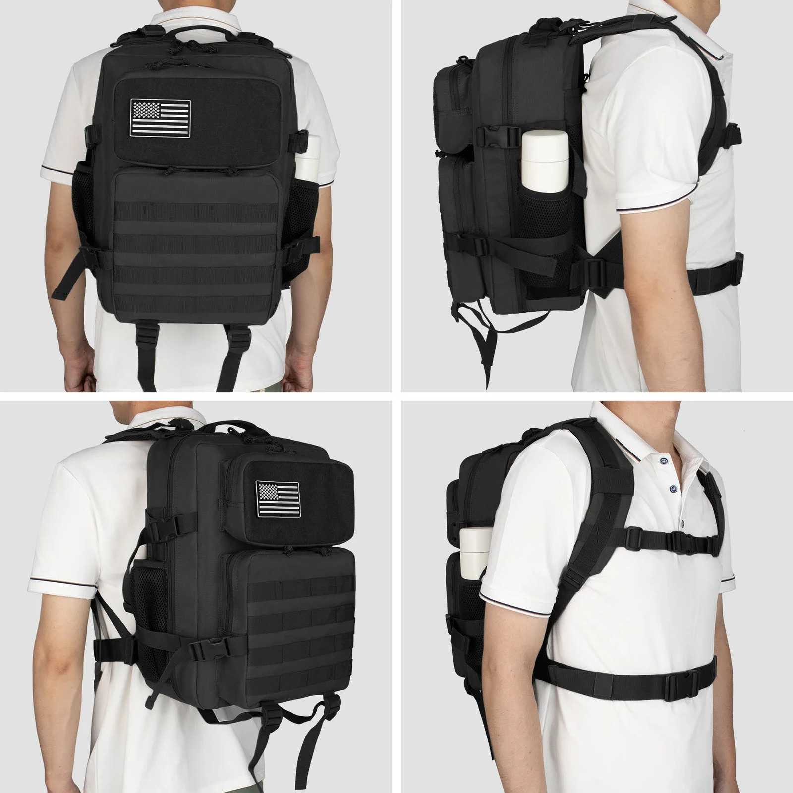 Ship from US 25L Small Military Tactical Backpack For Men Woman Molle Army Pack Survival Bug Out Bag Hiking 250227FBB