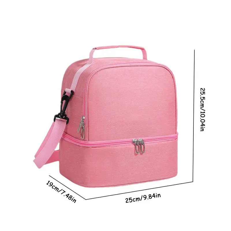 Ship from US Camping Cooler Bag Insulated Snack Pouch Beach Lunch Can With Shoulder Strap Portable Large Capacity BagWith 250227FBB