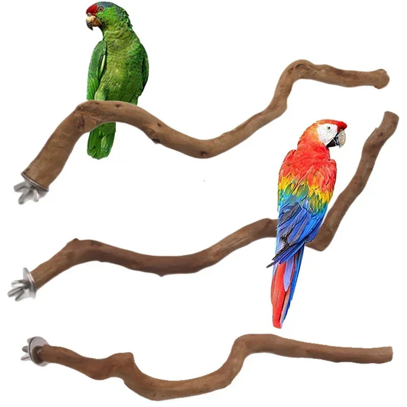 Natural Parrot Perch Bird Stand Tree Stick Paw Grinding Fork Parakeet Climbing Bird Standing Branches Toys Birdcage Accessories 250226