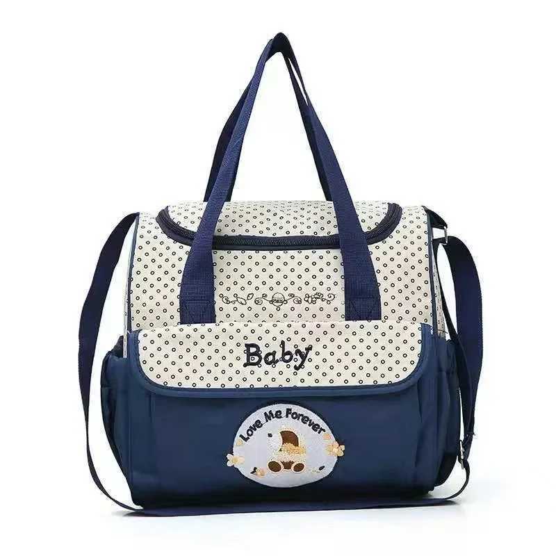 Diaper Bags Cartoon five-piece suit mommy bag large-capacity wholesale mom bag baby outing travel handheld crossbody mother baby bag Y250227URWU