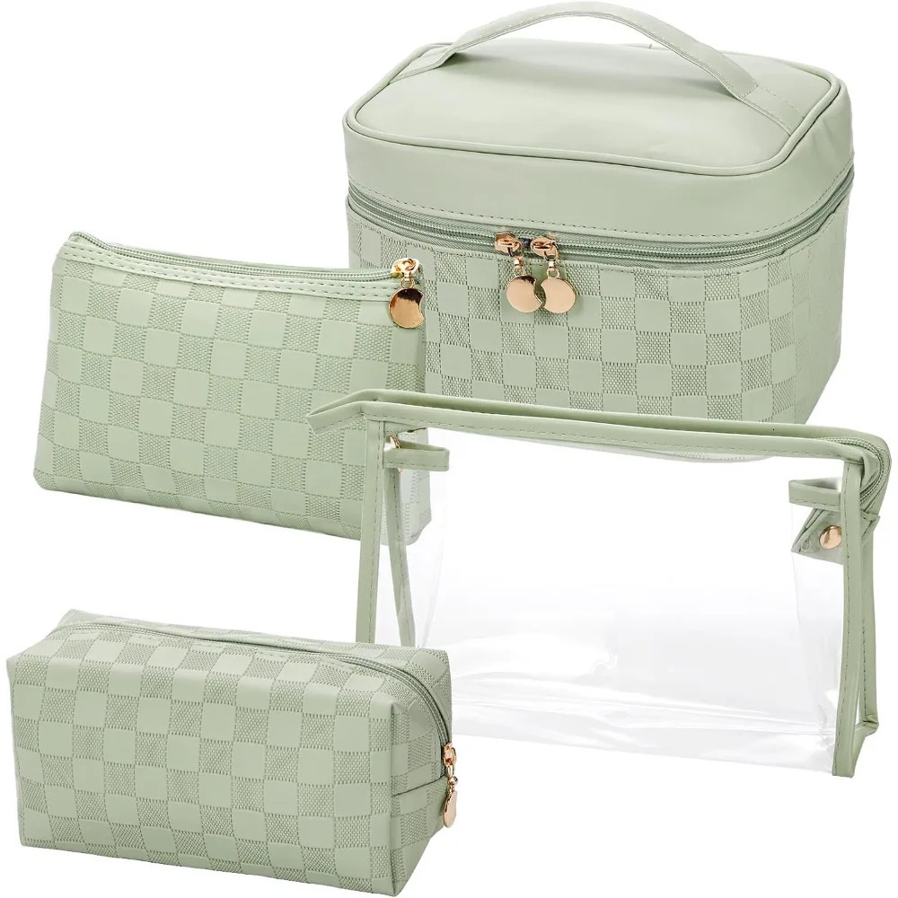 Ship from US Waterproof cosmetic bag set leather portable travel multifunctional storage makeup brushes toiletries 250227FBB