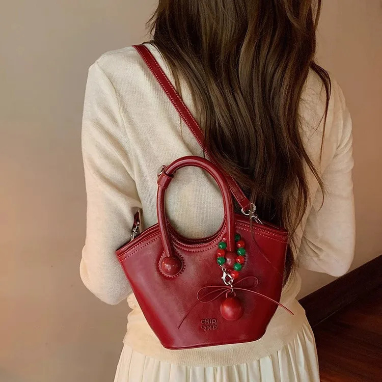 Ship from US Cherry Love Handheld Tote Bag for Women Versatile Single Shoulder Cross Small 250227FBB