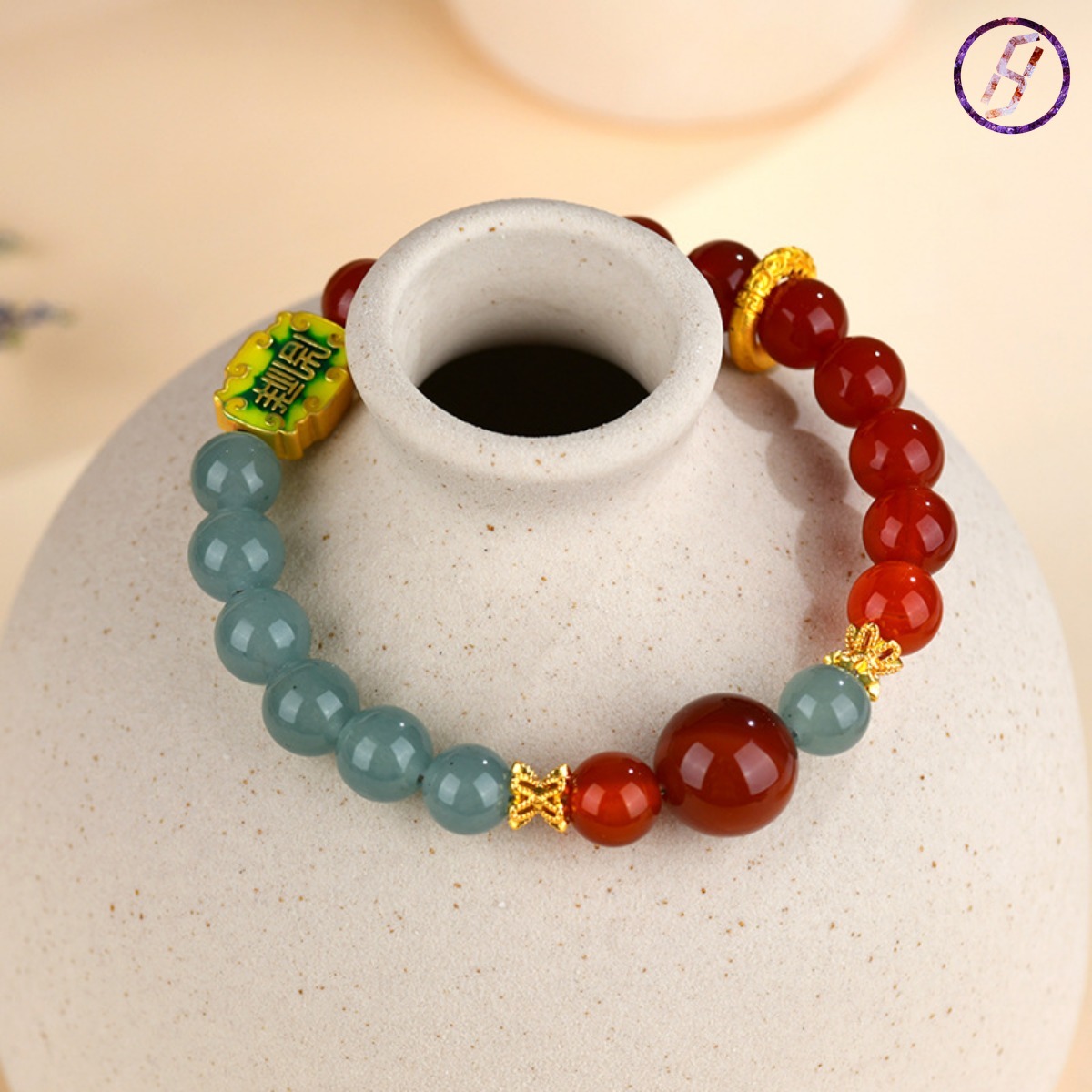 2025 New Network Hit "Nezha 2" Series A Variety of Original Bracelets Natural Crystal Green Chalcedony Red Agate Crystal Women's Bracel