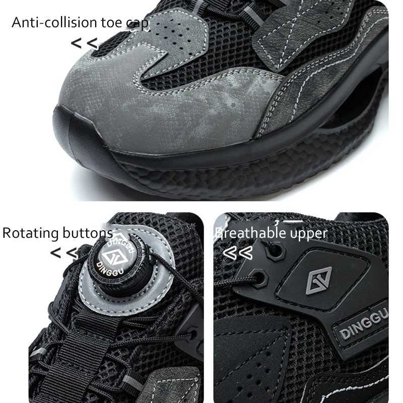 Fashion Work Sneakers Men Steel Toe Work Shoes Safety Boots Mens Anti-smash Puncture-Proof Working Protective Shoes Dropshipping Z250227