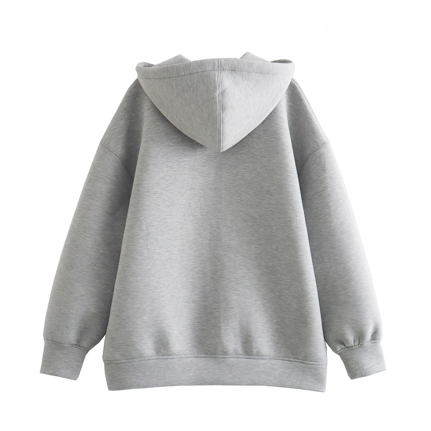 Spring and Autumn Casual Street Loose Oversize Hooded Zipper Hoodie Space Cotton Jacket Coat Lazy Womens Cardigan 250227