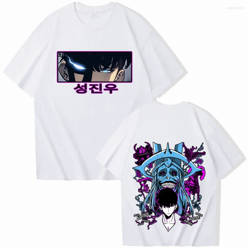 Men's T Shirts Anime Solo Leveling T-Shirts Unisex Harajuku O-Neck Short Sleeve Fans Gift