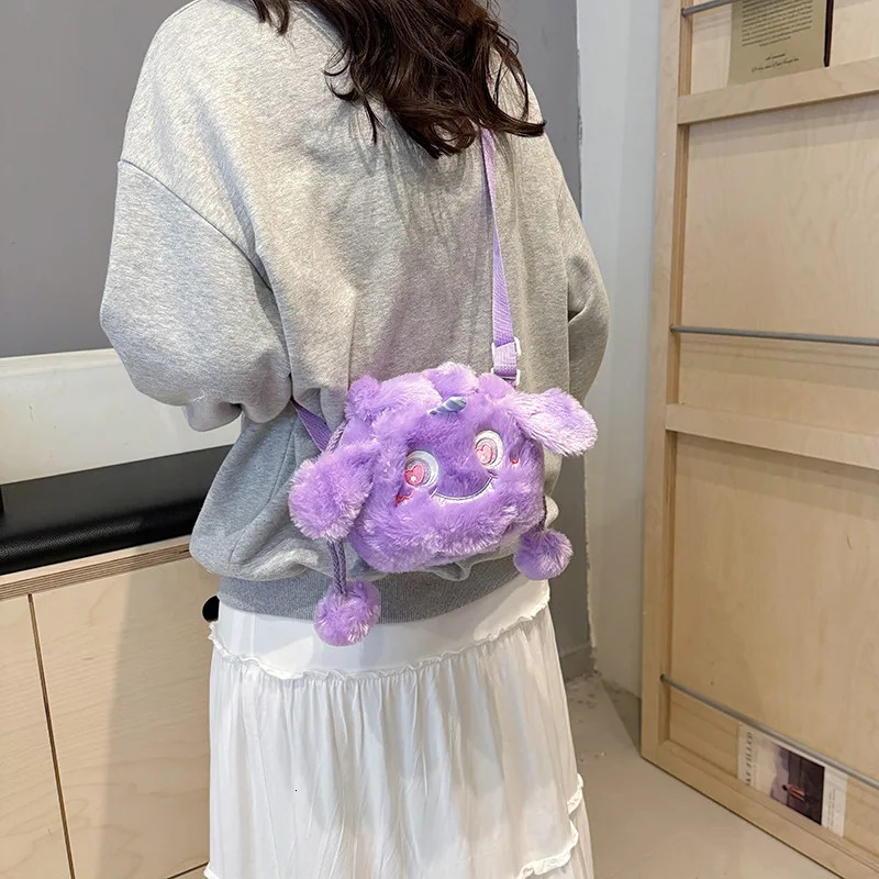Ship from US Cartoon soft cute little monster childrens pleated bag balloon drag bucket girl cross body shoulder 250227FBB