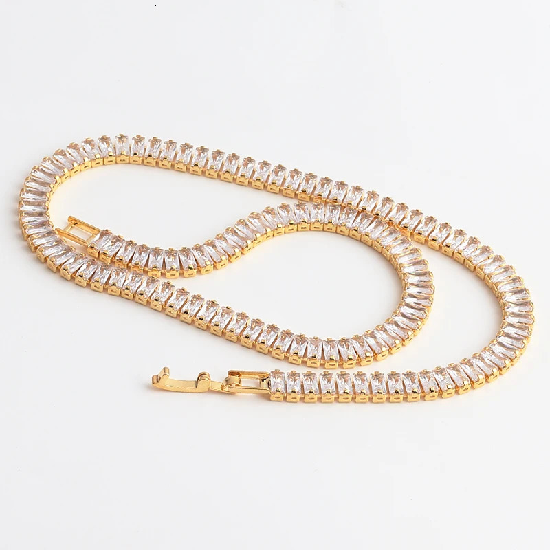 Wide CZ Tennis Choker Necklaces Women HipHop Iced Out AA Cubic Zirconia Gold Color Crystal Chain Female Jewelry on The Neck 250227