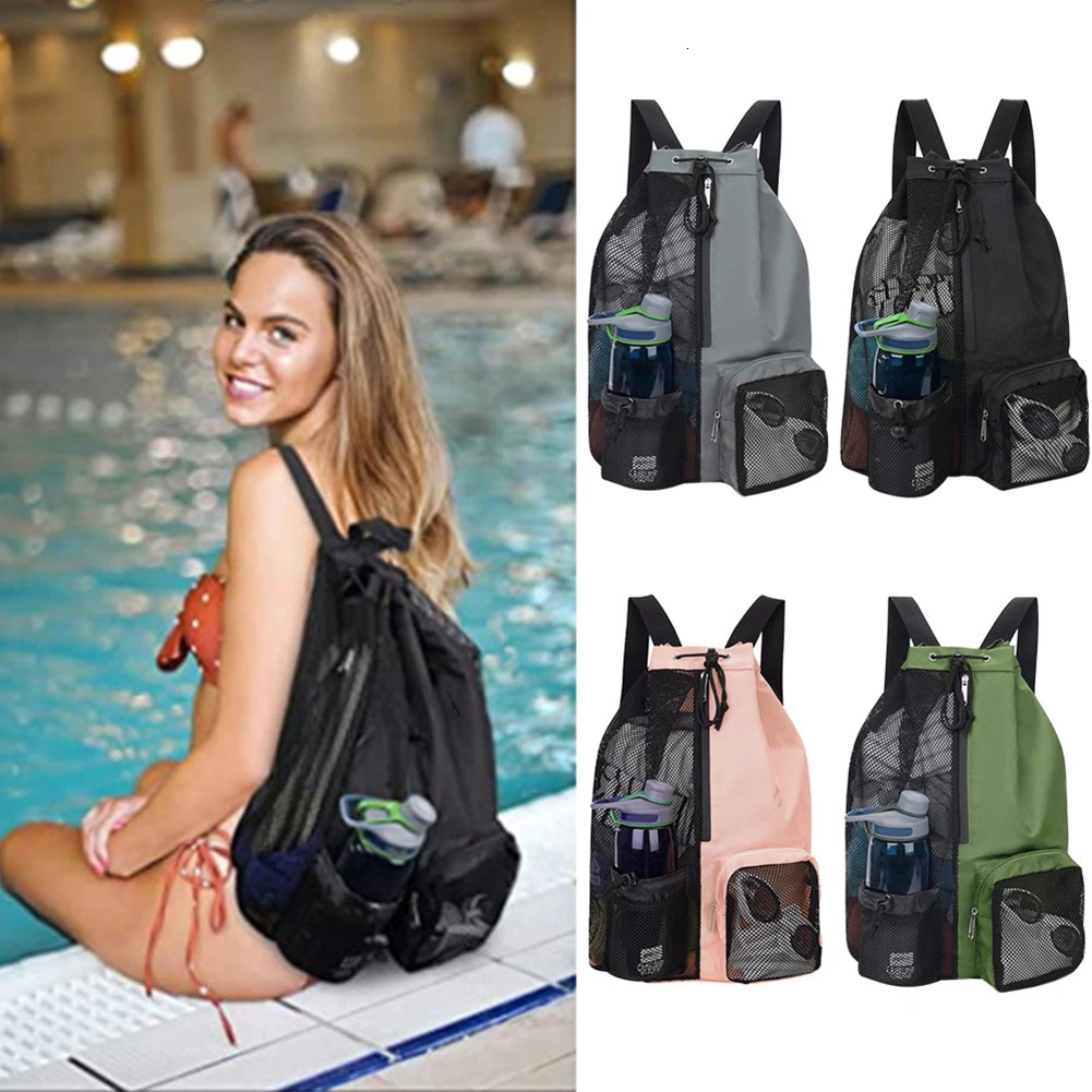 Ship from US Shoulder Soccer Ball Backpacks Drawstring Beach Storage with Wet Pockets Lightweight Comfortable for Outdoor Sports 250227FBB