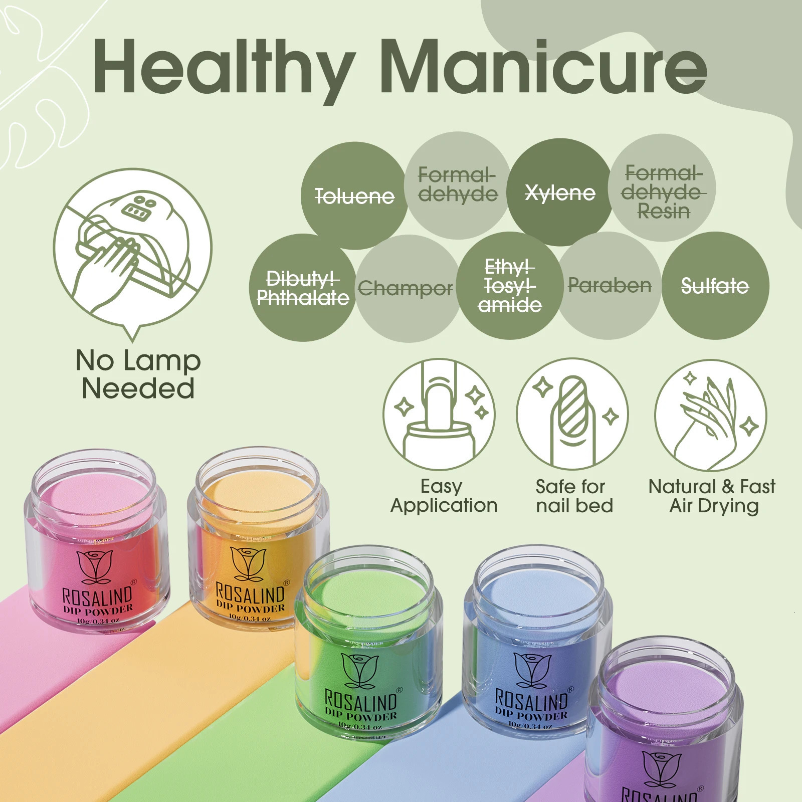 ROSALIND 29PCS Dip Nails Powder Starter Kit 20 Colors Dip Powder Nail Kit Red Green Orange Glitter Series Nail Dip Powder Color 250227