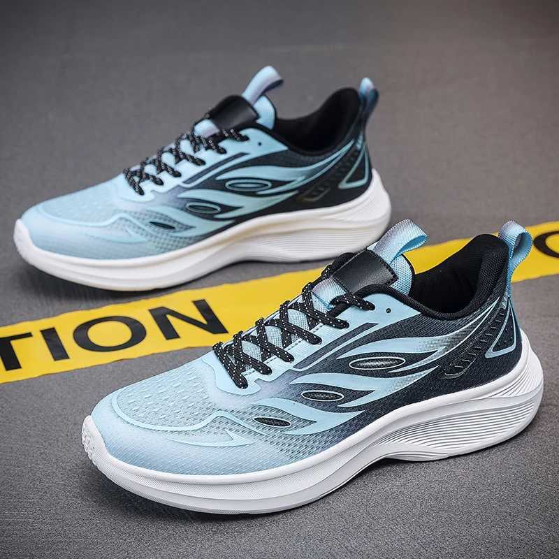 Mens running shoes mesh lightweight casual breathable flat sports shoes 2024 new fashionable lace plus size mens tennis shoes Z250227