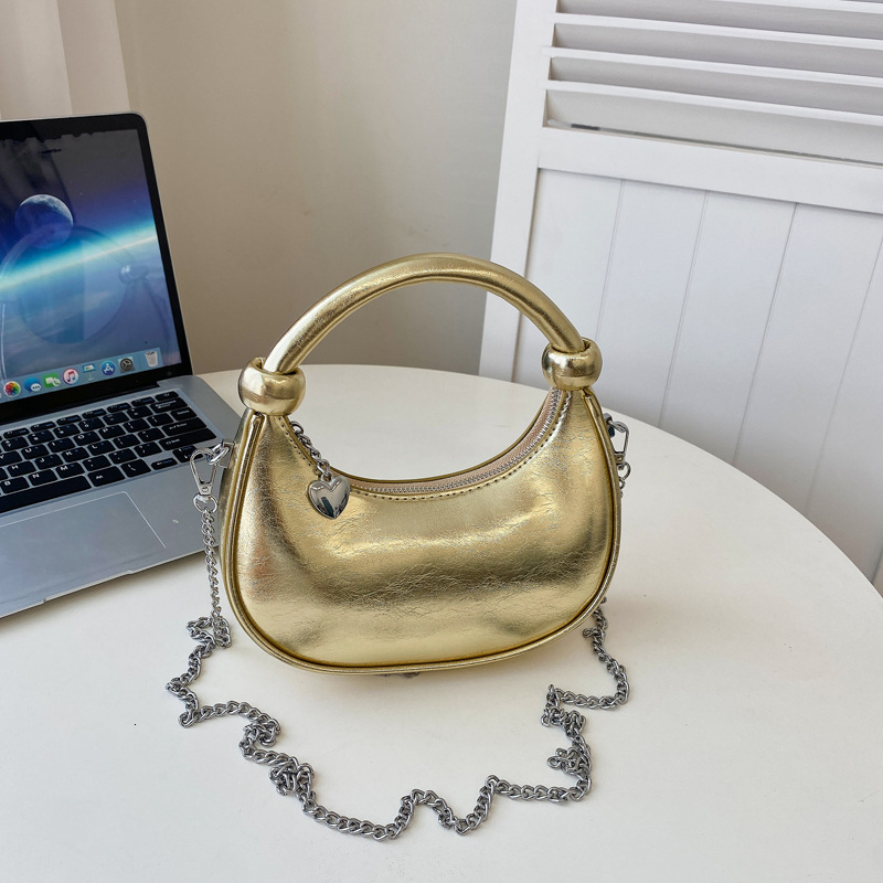 designer Spring New Single Shoulder Underarm Women's Korean Edition, Niche Crescent Bag, Trendy Half Moon Saddle