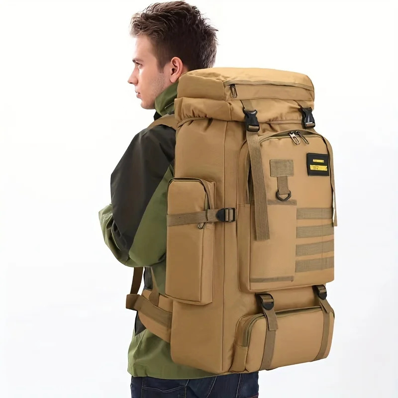Ship from US 70L Camping Bag Backpack Mountain Mens Travel Outdoor Sports Molle Rucksack Hunting Shoulder Large 250227FBB