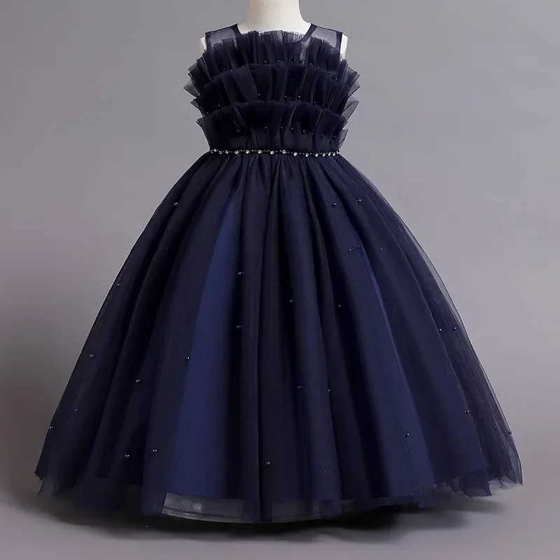 Girl's Dresses Kids Festive Girl Bridesmaid Luxury Princess Dresses Children 4 8 To 12 Years Parties Junior One Piece Tulle Party On Clothes Y250