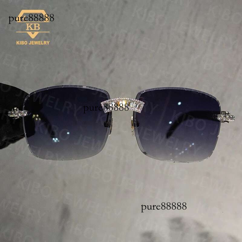 KIBO Gems Personal Custom Hip Hop Rapper Decorative Type VVS Moissanite Sunglasses For Men GlassesMoissanite glasses