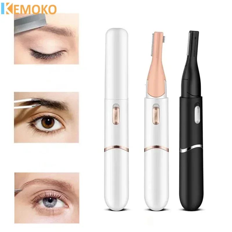 Electric Eyebrow Trimmer Razor Brow Shaping Portable Shaving with Washable Hair Trimmer Razor Duals Cutter Head Tools 250224