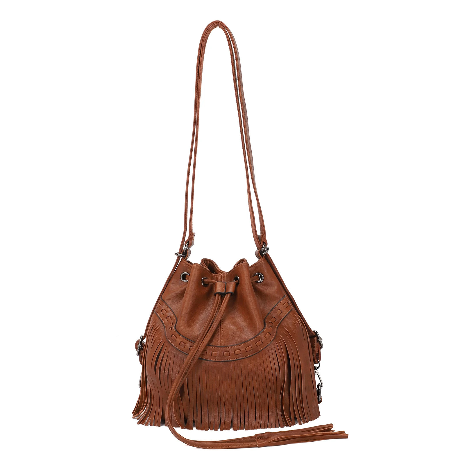 Ship from US KL928 Bucket Bags for Women Backpack Purse Fringe Purses with Drawstring Ladies Tassel Hobo Bag Shoulder Handbags 250227FBB