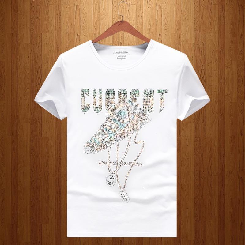 Designer 2025 New Shoe Style Hot Diamond Short Sleeve Youth Spirit Men's Large T-shirt Versatile Trendy Fashion Brand