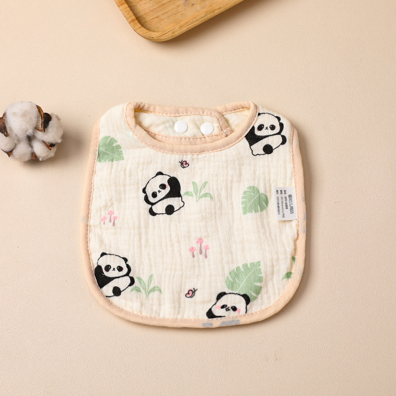 Baby Bibs 6 Layer Pure Cotton Gauze Drool Towel Newborn U-Shaped Bandana Feeding Burp Cloth Anti Spilting Milk