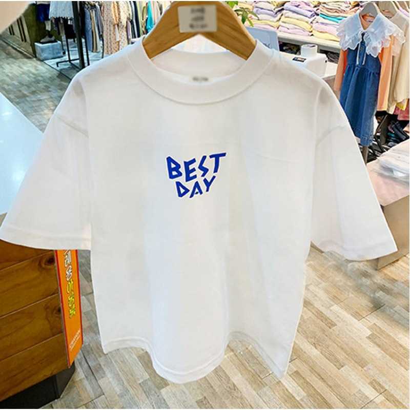 T-shirts Cotton childrens cartoon printed short sleeved T-shirt summer dress boys stylish top summer baby half sleeved childrens clothingY2502276DWT