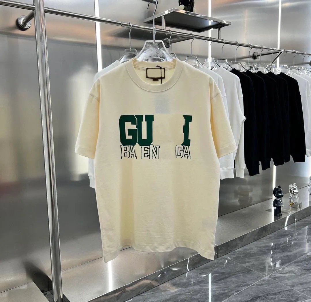 Summer new fashion brand short sleeve fashion T-shirt pure cotton round neck letter casual men's and women's T-shirt top BFG2503072-0