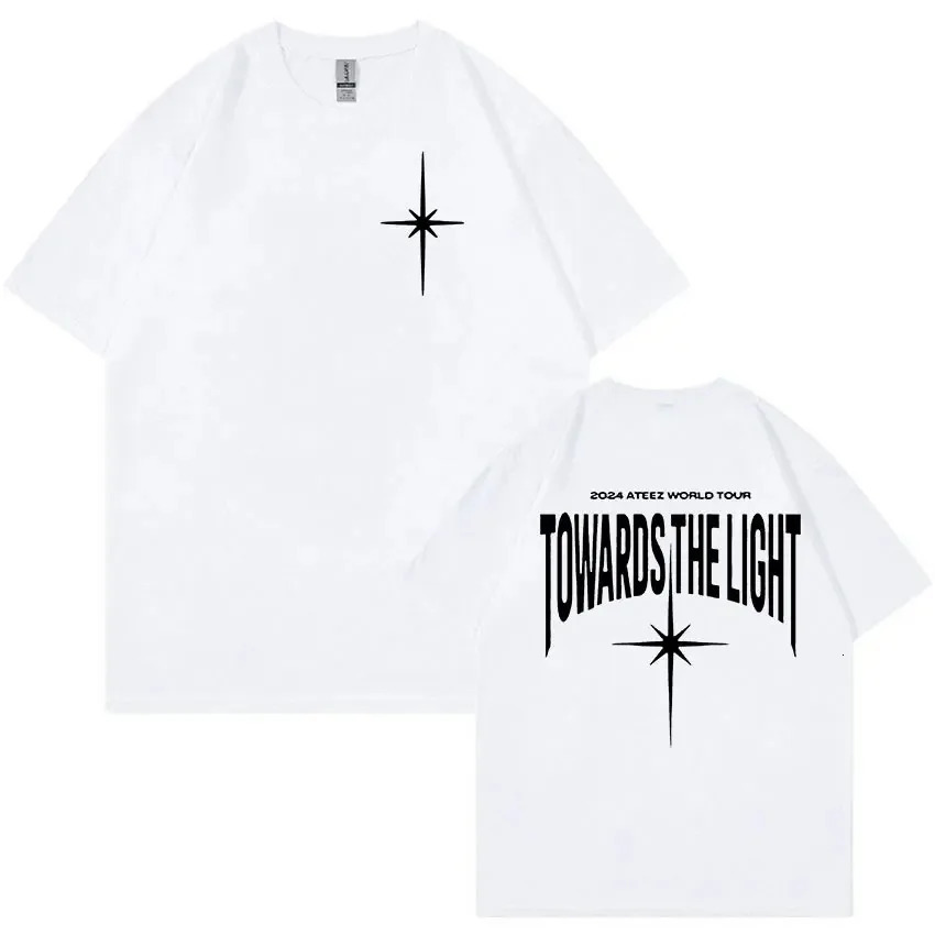 ATEEZ World Tour Men Cotton T-shirt Fashion Big Size Top Casual Short Sleeve Streetwear Classic Print Tee 4XL 250227