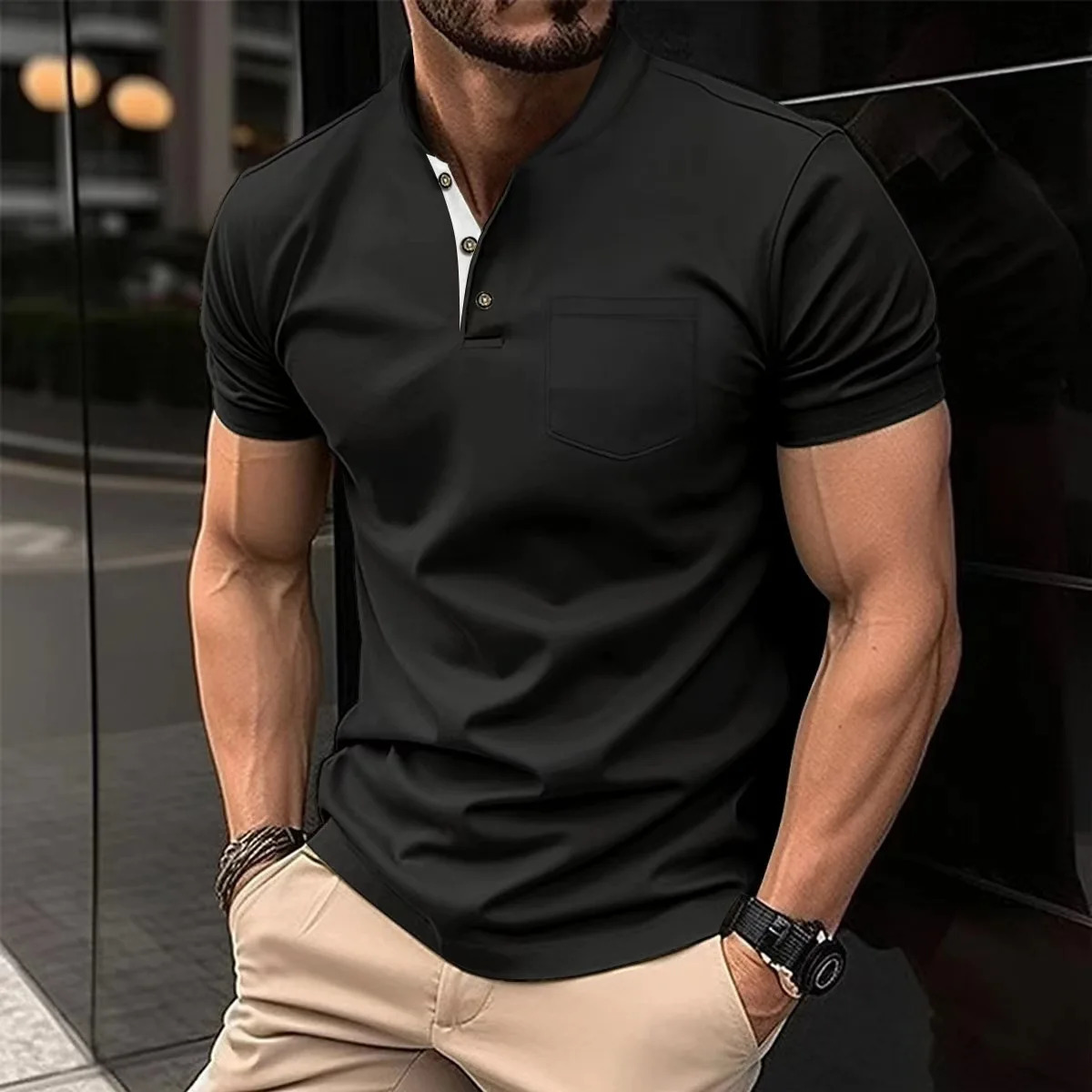Mens Fashion Summer High Quality POLO Tshirt Sports Outdoor Casual Breathable lapel Short Sleeve Office Comfort TShirt 250226