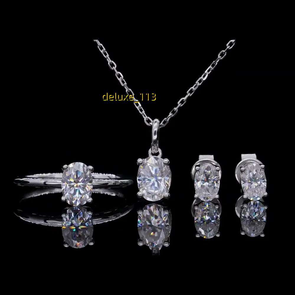 Peishang Jewelry Wholesale Oval Shape D Color Moissanite Pendants Sterg Sier Dia Necklace for Mother's Day Gift