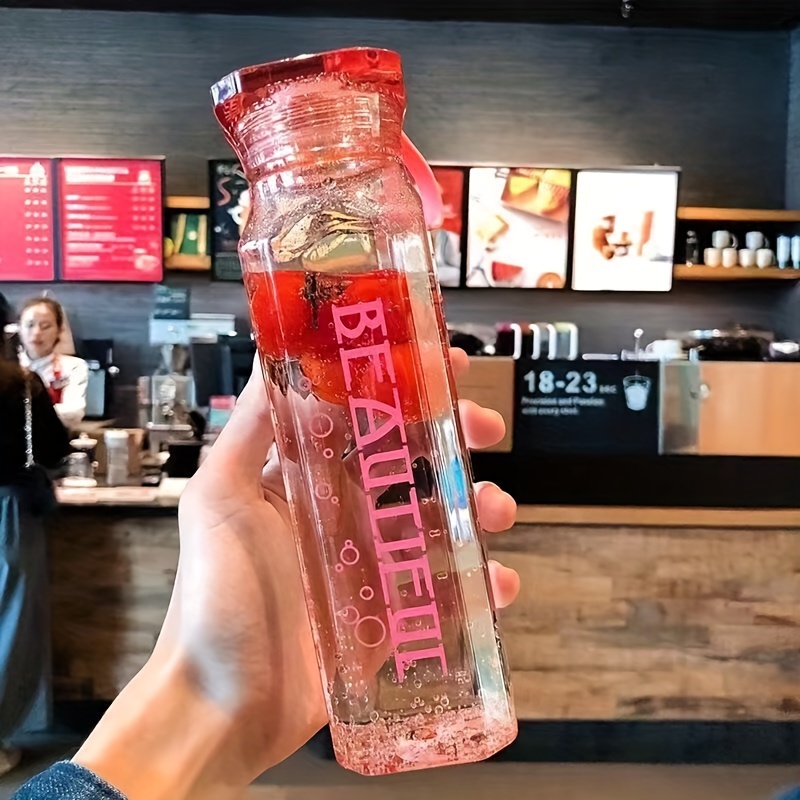 Creative 500ml Diamond Glass Water Bottle Custom logo Transparent Leakproof Gift Cup Convenient Kid Back to School Glass Bottles