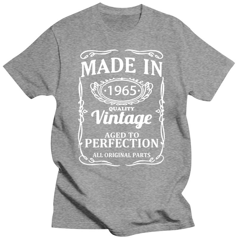 Vintage 1965 58 Years Old T Shirt Men Cotton Short Sleeve Streetwear Tshirt Camiseta Clothing Funny 58th Birthday 250226
